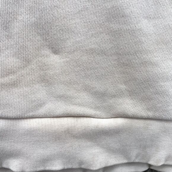 Adidas Essentials Sweater Men's XL White Green Big Spell Out Logo Crewneck Sport - Picture 4 of 10